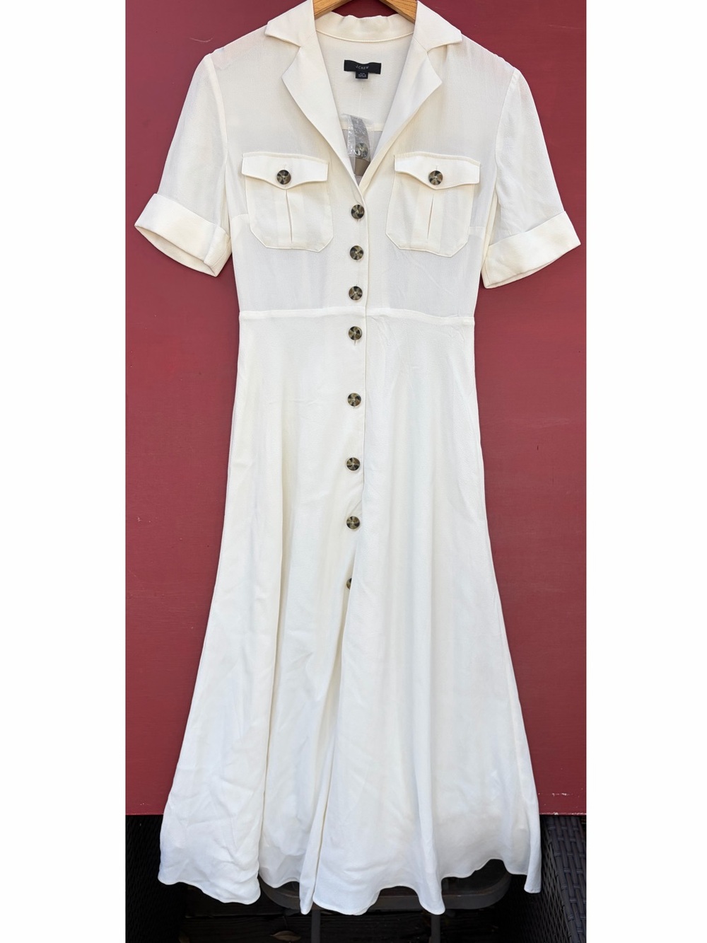 J Crew Collared Camp Pocket Midi Dress